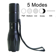 5 Modes Zoomable LED Flashlight