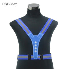 LED Cycling Vest High Visibility Outdoor Running Cycling Reflective Safety Vest Adjustable Elastic Strap Riding Reflective Belt