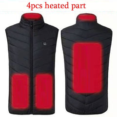11 PCS Heated Waistcoat Fashion Men Women Coat with Intelligent USB Electric Heating for Thermal Warm Clothes Winter wear Heated Vest Plus Size Available