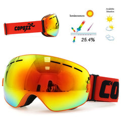goggles double layers UV400 anti-fog big ski mask glasses