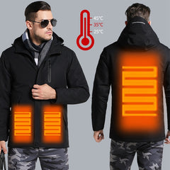 Men Women Winter Thick USB Heating Cotton Jackets