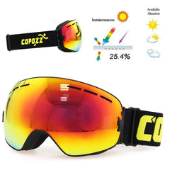 goggles double layers UV400 anti-fog big ski mask glasses