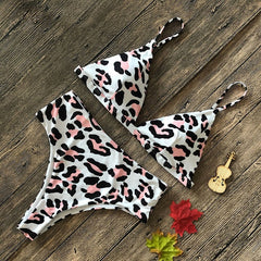 Sexy Snake Print Bikini Female Swimsuit