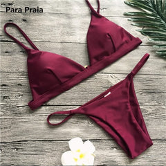 9 Colors Solid Bikini Set Sexy Push Up Swimwear