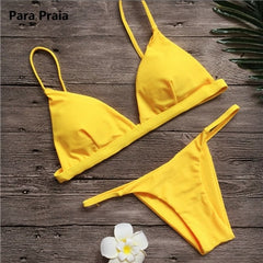 9 Colors Solid Bikini Set Sexy Push Up Swimwear
