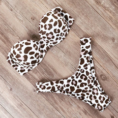 Bikini Swimwear Leopard Brazilian Bikini Set
