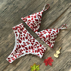 Sexy Snake Print Bikini Female Swimsuit