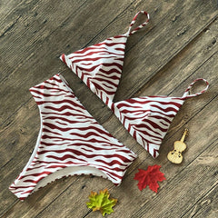 Sexy Snake Print Bikini Female Swimsuit