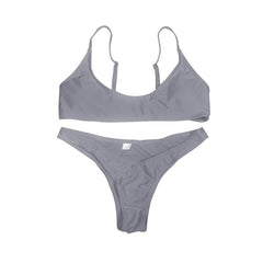 Summer Women Solid Bikini Set