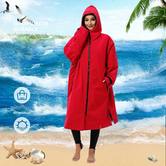 Winter Unisex Surf Changing Towel Quick-Dry Hooded Microfiber Towel Waterproof Beach Raincoat