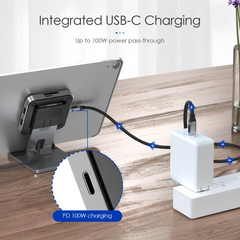 iPad Pro USB C Hub with 4K HDMI, PD Charging, SD/Micro SD Card Reader, USB 3.0 & 3.5mm Headphone Jack for Samsung Galaxy Tab S4