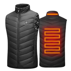 USB Heated Vest Men Winter Electrical Heated Sleevless Jacket