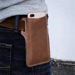 Unisex Cellphone Holster for Belt with stitched eyelets