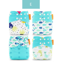 Happyflute 2020 4pcs/set Washable Eco-friendly Cloth Diaper Ecological Adjustable Nappy Reusable Diaper Fit 0-2year 3-15kg baby