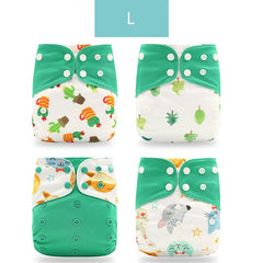 Happyflute 2020 4pcs/set Washable Eco-friendly Cloth Diaper Ecological Adjustable Nappy Reusable Diaper Fit 0-2year 3-15kg baby