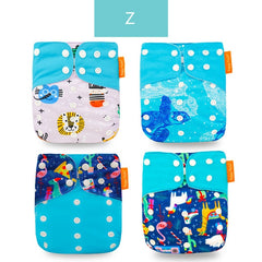 Happyflute 2020 4pcs/set Washable Eco-friendly Cloth Diaper Ecological Adjustable Nappy Reusable Diaper Fit 0-2year 3-15kg baby