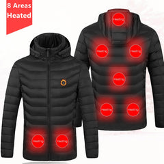 8 Areas Heated Jackets USB Men Women Winter Coat Outdoor Electric Heating Jackets Warm Sprots Thermal Coat Clothing Heated Vest