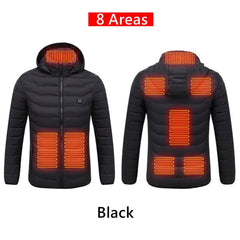 8 Areas Heated Jackets USB Men Women Winter Coat Outdoor Electric Heating Jackets Warm Sprots Thermal Coat Clothing Heated Vest