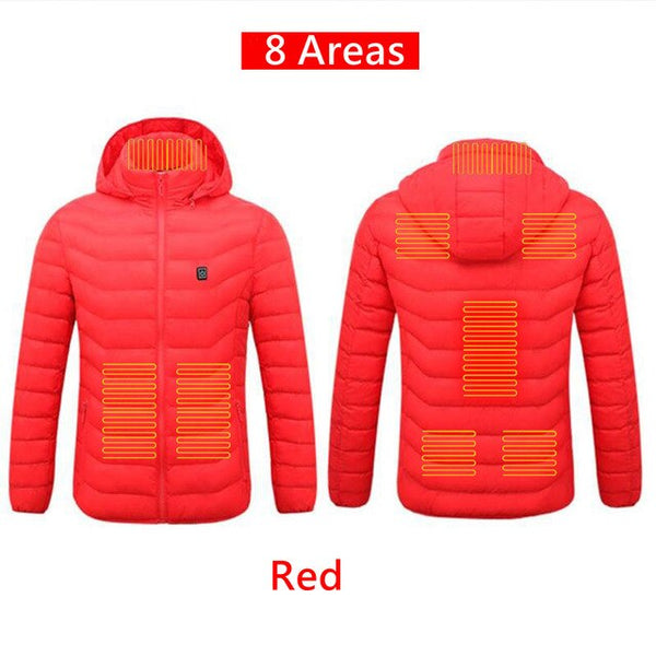 8 Areas Heated Jackets USB Men Women Winter Coat Outdoor Electric Heating Jackets Warm Sprots Thermal Coat Clothing Heated Vest