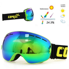 goggles double layers UV400 anti-fog big ski mask glasses