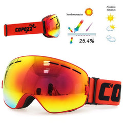 goggles double layers UV400 anti-fog big ski mask glasses