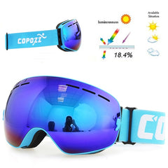 goggles double layers UV400 anti-fog big ski mask glasses