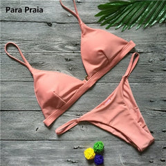 9 Colors Solid Bikini Set Sexy Push Up Swimwear