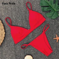 9 Colors Solid Bikini Set Sexy Push Up Swimwear