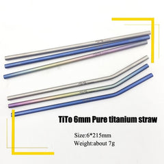 straws with 1 cleaner brush titanium bend straw