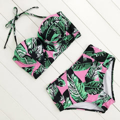 Sexy Floral Print High Waist Swimsuit