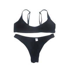 Summer Women Solid Bikini Set