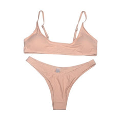 Summer Women Solid Bikini Set